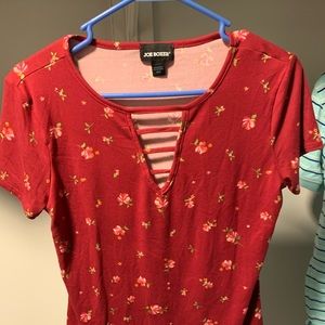 Red Flower Dress Shirt